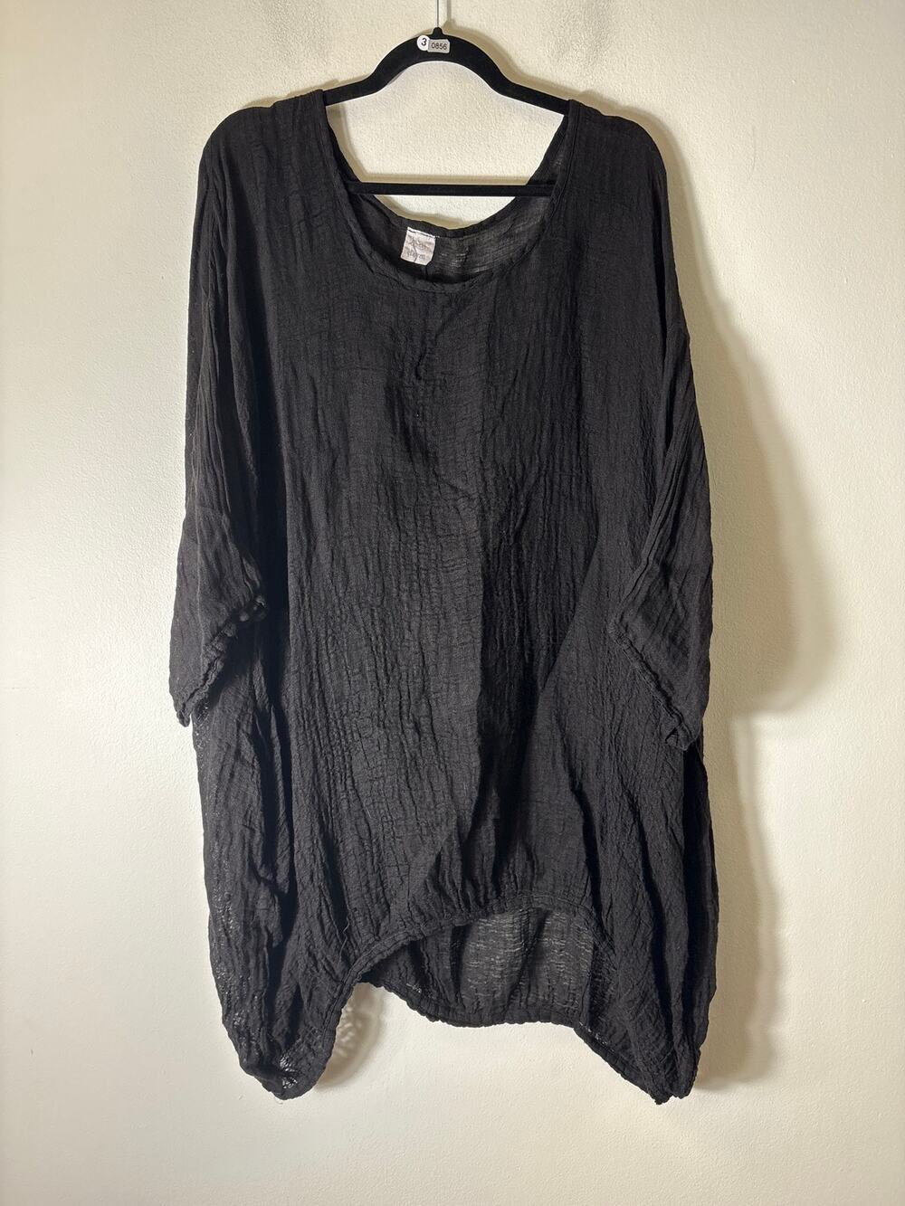 Eterea Black Gauze Oversize Top Sz OS